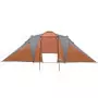 Tenda 6 Persone Grigia e Arancione 576x238x193 cm Taffetà 185T