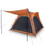 Tenda 4 Persone Grigia e Arancione 240x221x160 cm Taffetà 185T