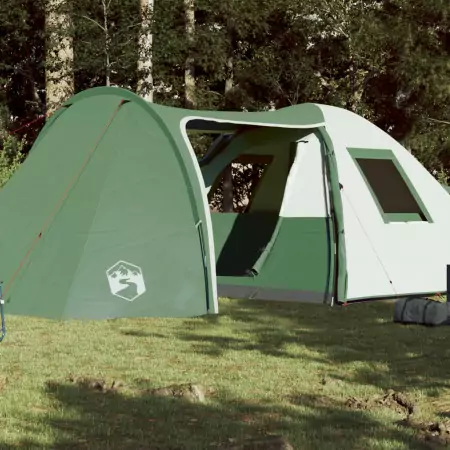 Tenda da Campeggio 6 Persone Verde 466x342x200 cm Taffetà 185T