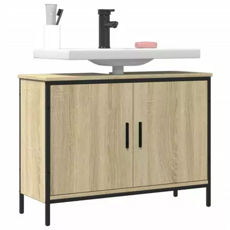 Mobile Lavabo Bagno Rovere Sonoma 80x30x60 cm Legno Multistrato