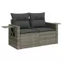 Set Divani da Giardino 11 pz con Cuscini in Polyrattan Grigio