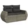 Set Divano da Giardino 10 pz con Cuscini Grigio in Polyrattan