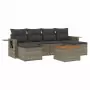 Set Divani da Giardino 7 pz con Cuscini Grigio in Polyrattan