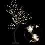 Albero di Natale 128 LED Bianco Caldo Ciliegio in Fiore 120 cm