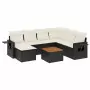 Set Divani da Giardino con Cuscini 8 pz Nero in Polyrattan