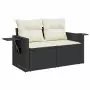 Set Divani da Giardino 14pz con Cuscini in Polyrattan Nero