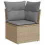 Set Divani da Giardino 14pz con Cuscini in Polyrattan Beige