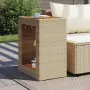 Tavolino da Giardino Piano Legno Beige 60x40x75 cm Polyrattan