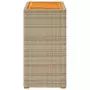 Tavolino da Giardino Piano Legno Beige 60x40x75 cm Polyrattan