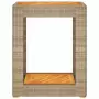 Tavolino da Giardino Piano Legno Beige 60x40x75 cm Polyrattan