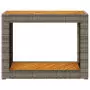 Tavolino da Giardino Piano Legno Grigio 100x40x75 cm Polyrattan