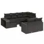 Set Divani da Giardino 11 pz con Cuscini in Polyrattan Nero