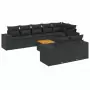 Set Divani da Giardino 9 pz con Cuscini Nero in Polyrattan