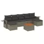 Set Divano da Giardino 8 pz con Cuscini Grigio in Polyrattan