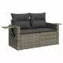 Set Divano da Giardino 8 pz con Cuscini Grigio in Polyrattan