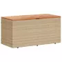 Contenitore da Giardino Beige 110x50x54 cm Polyrattan e Acacia