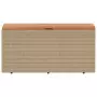 Contenitore da Giardino Beige 110x50x54 cm Polyrattan e Acacia