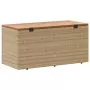 Contenitore da Giardino Beige 110x50x54 cm Polyrattan e Acacia