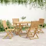 Sedie Giardino Pieghevoli 4 pz 57,5x54,5x90 cm Massello Acacia