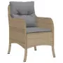 Sedie da Giardino con Cuscini 2 pz Beige Misto in Polyrattan