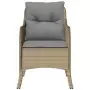 Sedie da Giardino con Cuscini 2 pz Beige Misto in Polyrattan