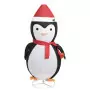 Figura Decorativa Pinguino Natale con LED Tessuto Lusso 180cm