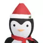 Figura Decorativa Pinguino Natale con LED Tessuto Lusso 180cm