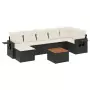 Set Divani da Giardino con Cuscini 8 pz Nero in Polyrattan