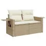 Set Divano da Giardino 13 pz con Cuscini Beige in Polyrattan