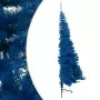 Albero di Natale Artificiale a Metà con Supporto Blu 210 cm PVC