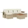 Set Divani da Giardino 7 pz con Cuscini Beige in Polyrattan