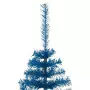 Albero di Natale Artificiale a Metà con Supporto Blu 210 cm PVC