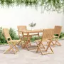 Sedie Giardino Pieghevoli 4 pz 57x49x90cm Legno Massello Acacia