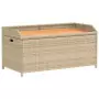 Panca Portaoggetti Beige Misto 100x50x52 cm Polyrattan e Acacia