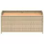 Panca Portaoggetti Beige Misto 100x50x52 cm Polyrattan e Acacia