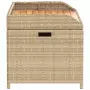 Panca Portaoggetti Beige Misto 100x50x52 cm Polyrattan e Acacia