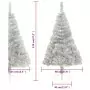 Albero di Natale Artificiale a Metà con Base Argento 120 cm PVC