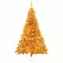 Albero di Natale Artificiale a Metà con Supporto Oro 210 cm PVC