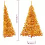 Albero di Natale Artificiale a Metà con Supporto Oro 210 cm PVC