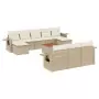 Set Divani da Giardino 11 pz con Cuscini Beige in Polyrattan