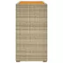 Tavolino da Giardino Piano Legno Beige 100x40x75 cm Polyrattan