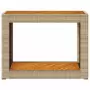 Tavolino da Giardino Piano Legno Beige 100x40x75 cm Polyrattan