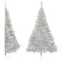 Albero di Natale Artificiale a Metà con Base Argento 180 cm PVC