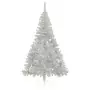 Albero di Natale Artificiale a Metà con Base Argento 180 cm PVC