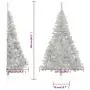 Albero di Natale Artificiale a Metà con Base Argento 240 cm PVC