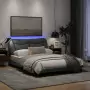 Giroletto con Luci LED Grigio Chiaro 120x200 cm in Tessuto