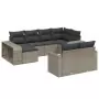 Set Divano da Giardino 10 pz con Cuscini Grigio in Polyrattan