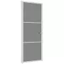Porta Interna 83x201,5 cm Bianca in Vetro ESG e Alluminio