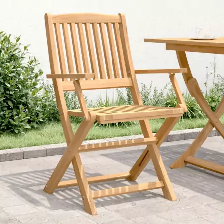 Sedie Giardino Pieghevoli 2 pz 58x54,5x90 cm Massello Acacia