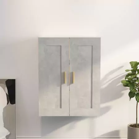 Mobile a Parete Grigio Cemento 69,5x32,5x90cm Legno Multistrato